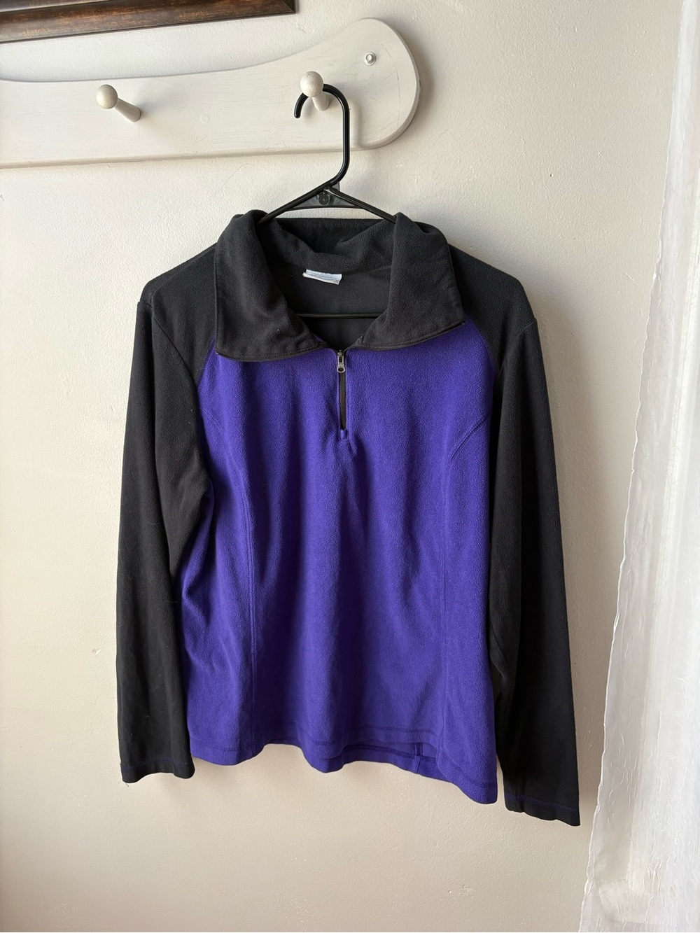Columbia Purple and Black Half-Zip Fleece Pullover
